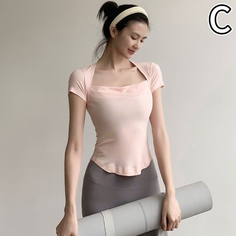スポーツTシャツ 速乾機能付きスポーツ用半袖トップス レディース