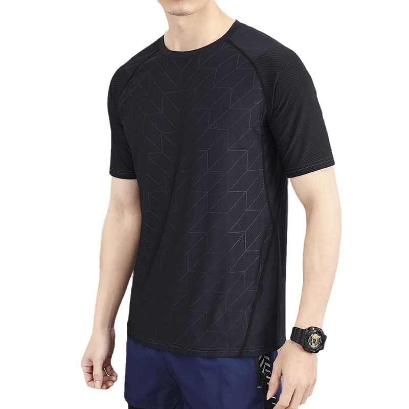 スポーツTシャツ 矢印模様ドライフィット速乾ランニング半袖