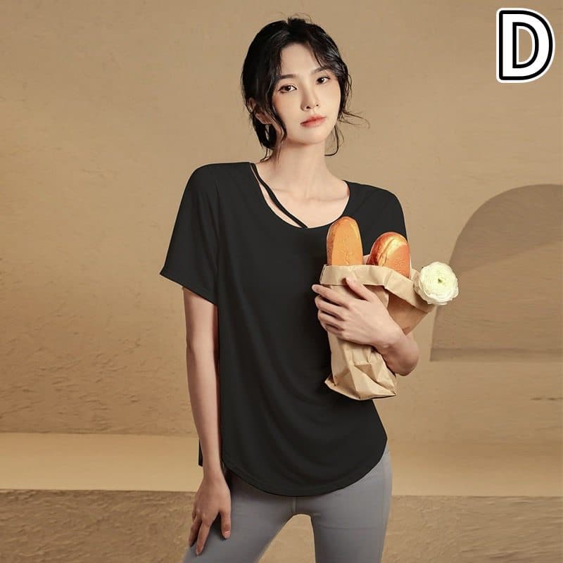 速乾スポーツTシャツ レディース ヨガ トレーニング用
