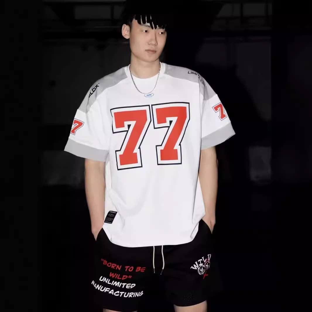 スポーツTシャツ バスケ ダブルナンバーストリートバスケTシャツ