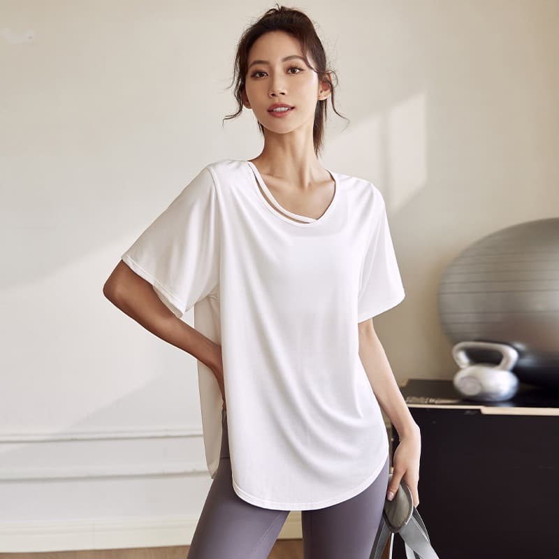 速乾スポーツTシャツ レディース ヨガ トレーニング用