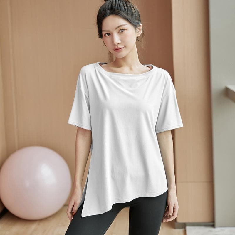 スポーツTシャツ 速乾機能付きサイド結びスポーツシャツ レディース