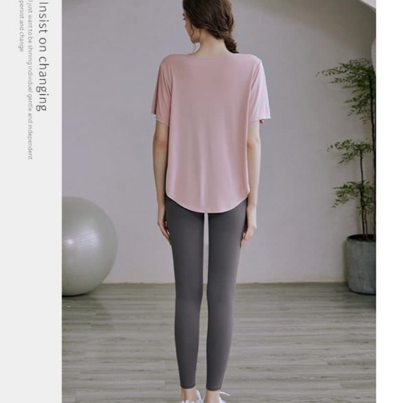 速乾スポーツTシャツ レディース ヨガ トレーニング用