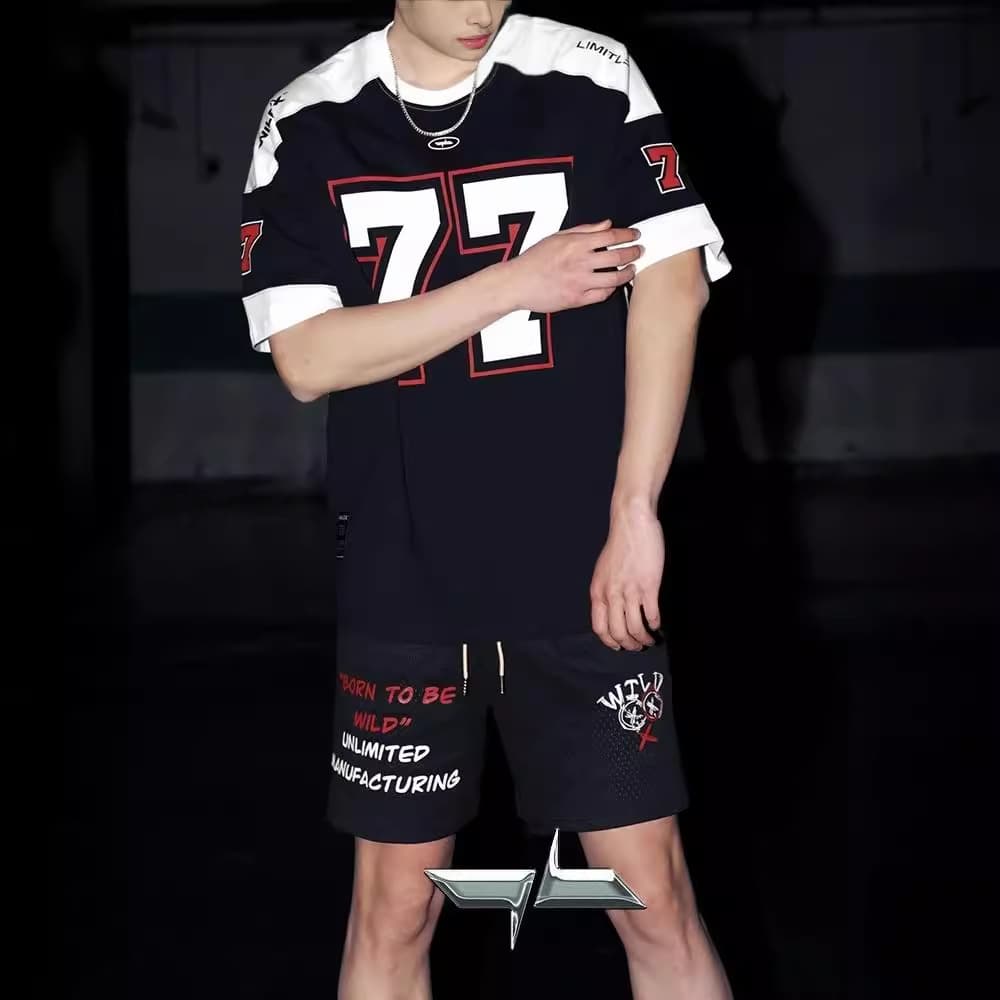 スポーツTシャツ バスケ ダブルナンバーストリートバスケTシャツ