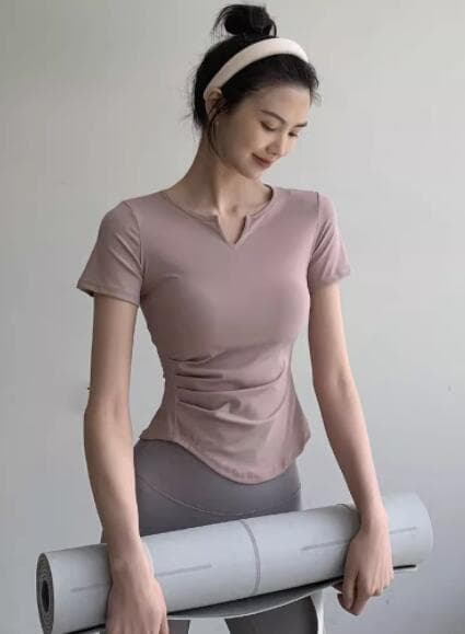 スポーツTシャツ レディース半袖ヨガシャツ速乾フィットネス用