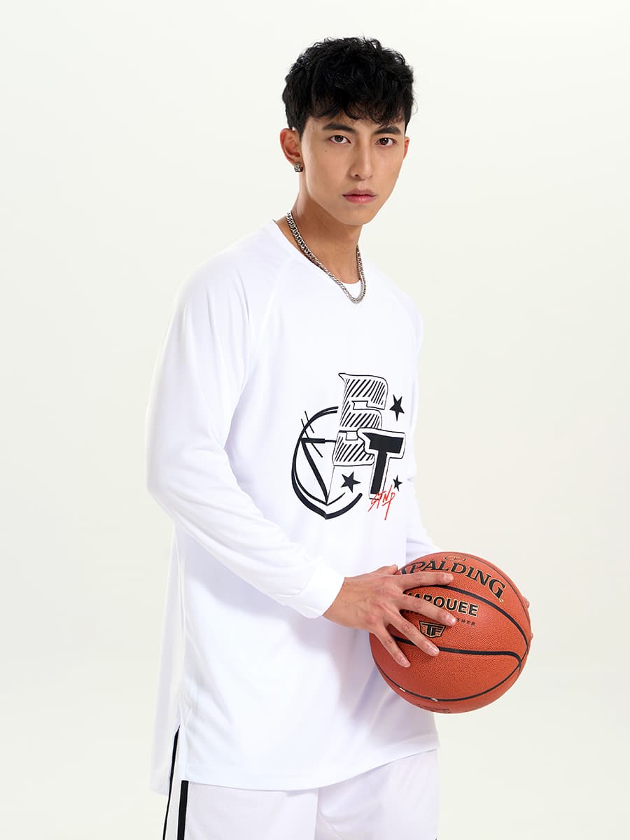 スポーツTシャツ バスケ スター柄バスケットロングTシャツ