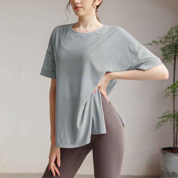スポーツTシャツ 二〇二五年新作レディースメッシュシャツ速乾薄手ヨガウェア冷感