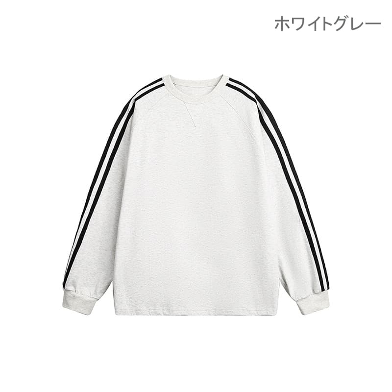 スポーツTシャツ 男女兼用長袖スポーツシャツ ライン入り運動着 春秋用