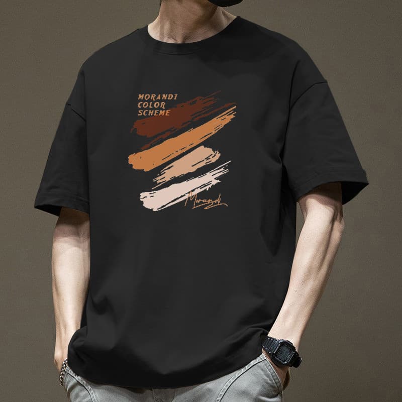 スポーツTシャツ メンズ プリント半袖シャツ ゆったりシンプル運動着 全9色