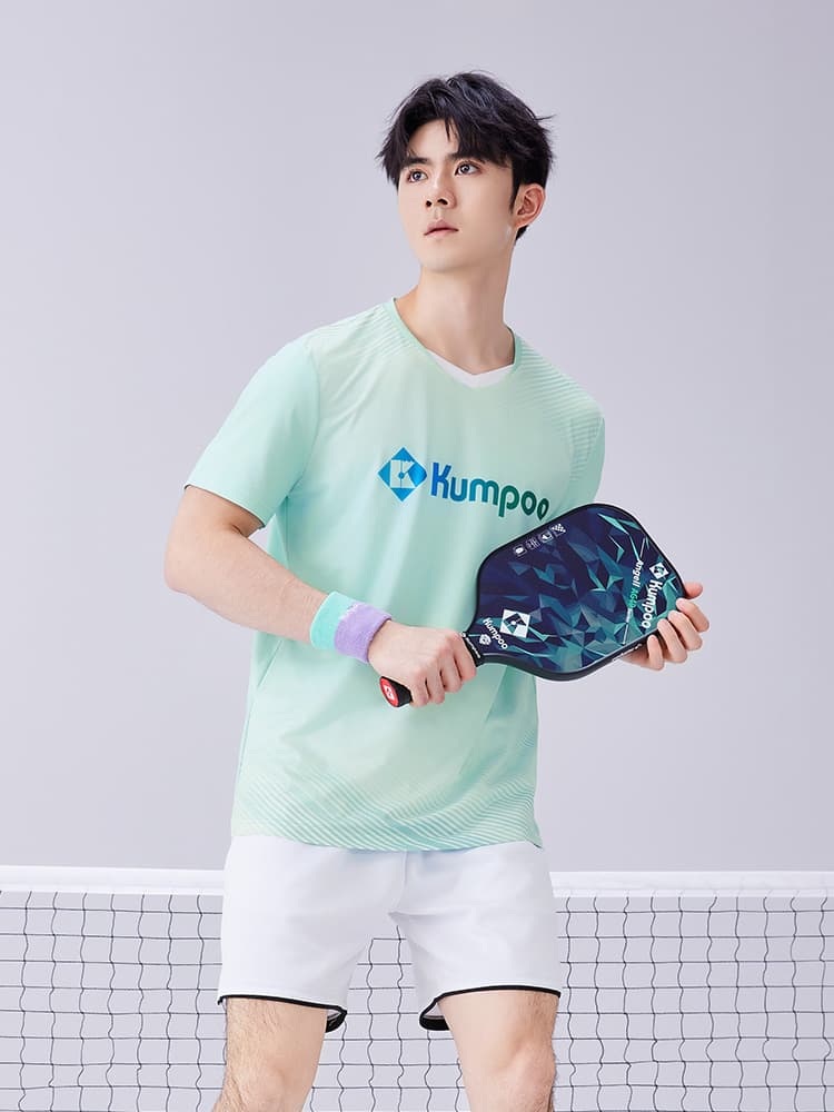 スポーツTシャツ バトミントン 爽快ストライプ バドミントンウェア