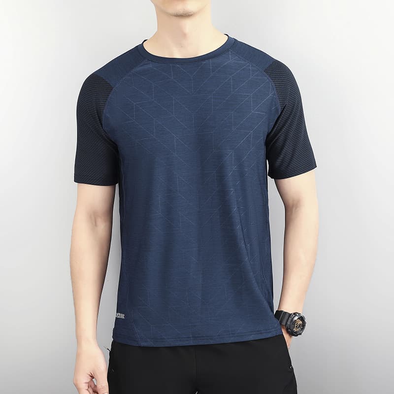 スポーツTシャツ 矢印模様ドライフィット速乾ランニング半袖