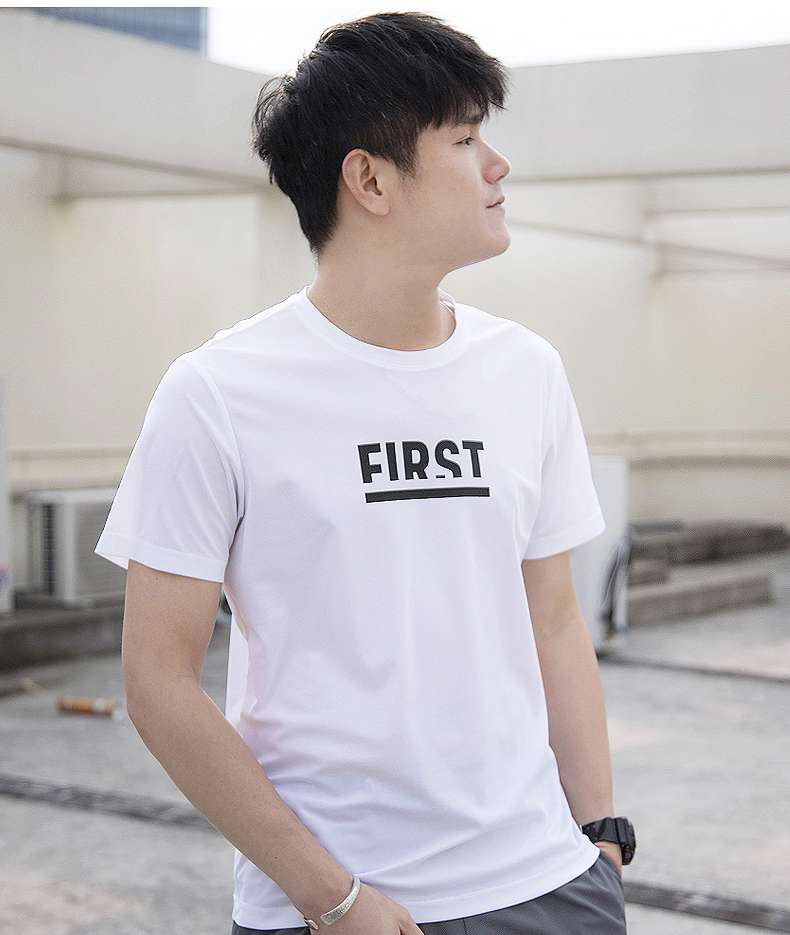 スポーツTシャツ 軽量速乾メンズ半袖運動着白色無地