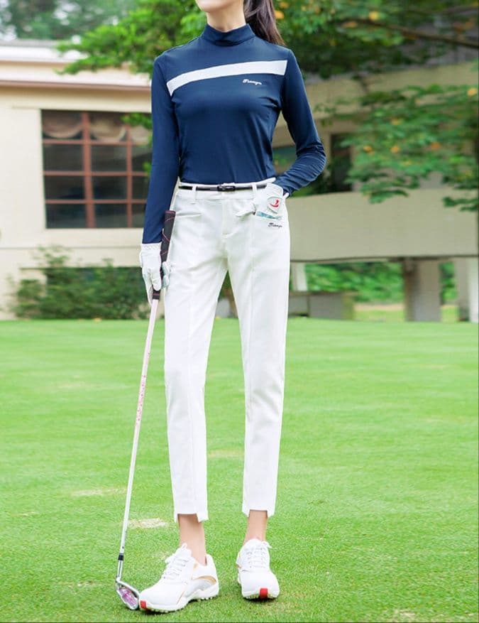 スポーツTシャツ ゴルフ ラインハイネックゴルフウェア