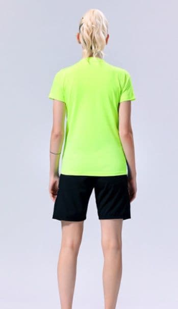 斜めストライプ柄ユニセックススポーツTシャツバドミントン