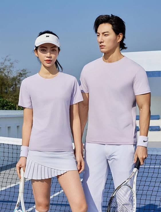 速乾性抜群シンプルデザイン半袖スポーツTシャツ バドミントン