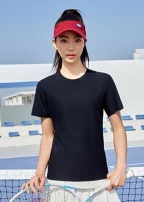 速乾性抜群シンプルデザイン半袖スポーツTシャツ バドミントン