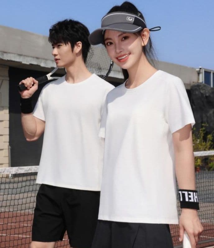 スポーツTシャツ 速乾快適ユニセックス半袖バドミントンウェア