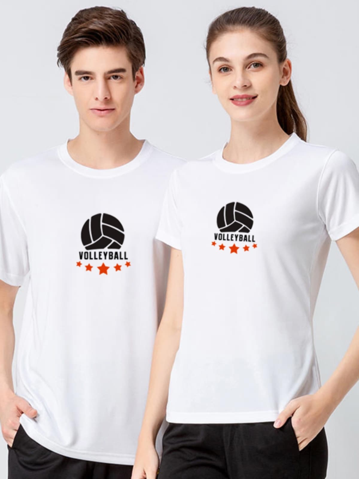 スポーツTシャツ 五つ星バレーボールシンプル速乾T