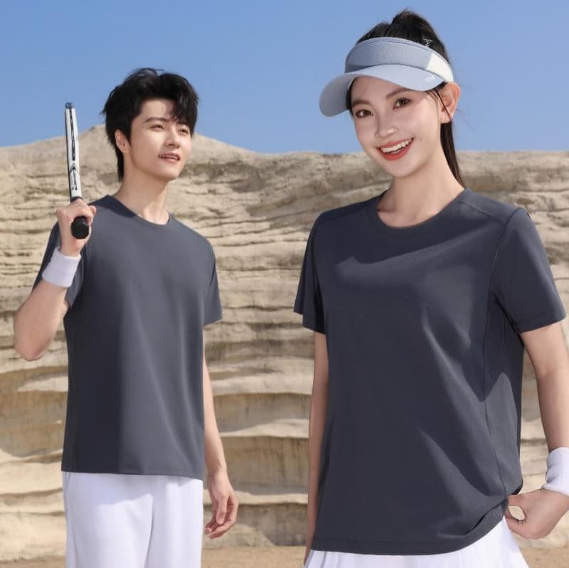 スポーツTシャツ 速乾快適ユニセックス半袖バドミントンウェア