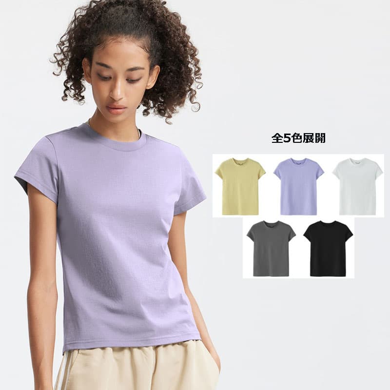 スポーツTシャツ 女性用 無地速乾スポーツシャツ全5色