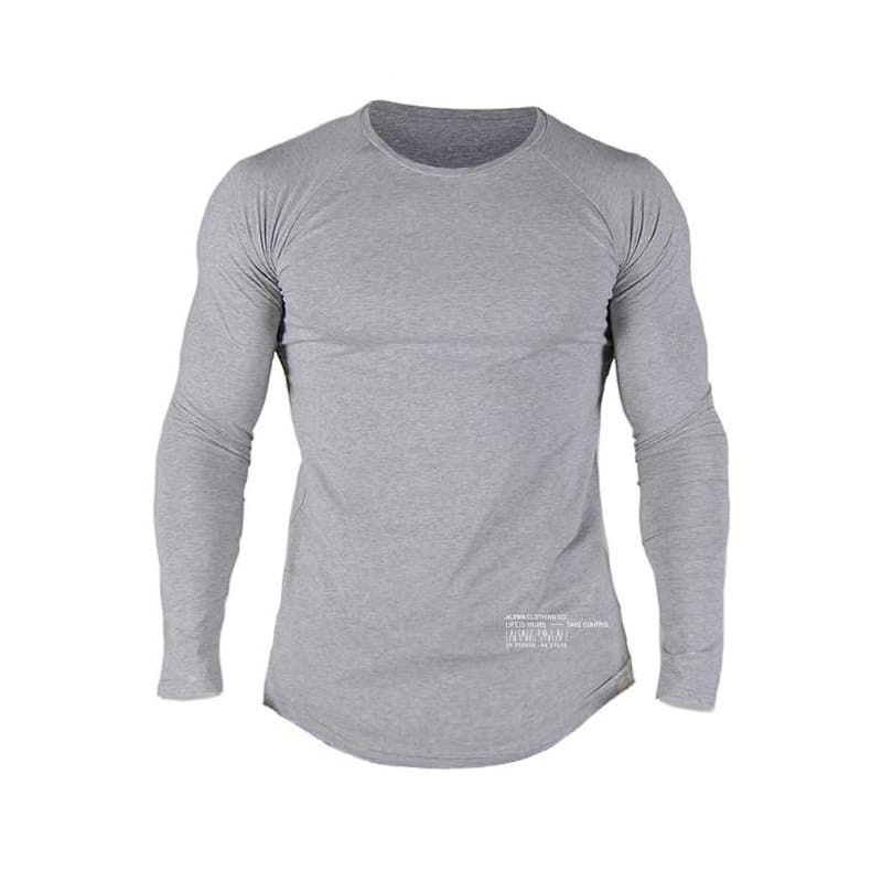 スポーツTシャツ 体にフィットする長袖スポーツTシャツ ランニング